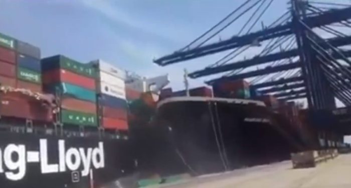 Collision-of-two-ships-at-Karachi-Port
